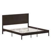 Asher King Size Solid Wood Platform Bed with Wooden Slats and Headboard, No Box Spring Needed, Dark Brown, MG-09004KB-K-DKBRN-GG