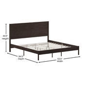 Asher King Size Solid Wood Platform Bed with Wooden Slats and Headboard, No Box Spring Needed, Dark Brown, MG-09004KB-K-DKBRN-GG