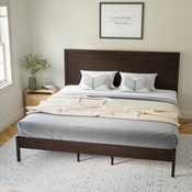 Asher King Size Solid Wood Platform Bed with Wooden Slats and Headboard, No Box Spring Needed, Dark Brown, MG-09004KB-K-DKBRN-GG