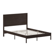 Asher Queen Size Solid Wood Platform Bed with Wooden Slats and Headboard, No Box Spring Needed, Dark Brown, MG-09004QB-Q-DKBRN-GG