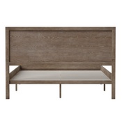 Asher Queen Size Solid Wood Platform Bed with Wooden Slats and Headboard, No Box Spring Needed, Light Brown, MG-09004QB-Q-OAK-GG