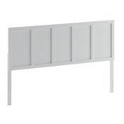 Oliver King Size Four Panel Wooden Adjustable Headboard for Universal Metal Bed Frames in White, MG-9708KHB-K-WHT-GG
