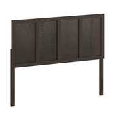 Oliver Queen Size Four Panel Wooden Adjustable Headboard for Universal Metal Bed Frames in Dark Brown, MG-9708QHB-Q-DKBRN-GG