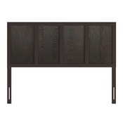 Oliver Queen Size Four Panel Wooden Adjustable Headboard for Universal Metal Bed Frames in Dark Brown, MG-9708QHB-Q-DKBRN-GG