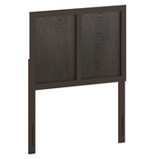 Oliver Twin Size Two Panel Wooden Adjustable Headboard for Universal Metal Bed Frames in Dark Brown, MG-9708THB-T-DKBRN-GG