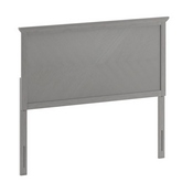 Fiona Full Size Herringbone Wooden Adjustable Headboard for Universal Metal Bed Frames in Gray Wash, MG-97881-FHB-F-GRWSH-GG