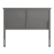 Fiona Full Size Herringbone Wooden Adjustable Headboard for Universal Metal Bed Frames in Gray Wash, MG-97881-FHB-F-GRWSH-GG