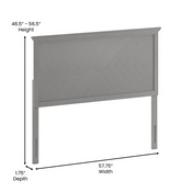 Fiona Full Size Herringbone Wooden Adjustable Headboard for Universal Metal Bed Frames in Gray Wash, MG-97881-FHB-F-GRWSH-GG