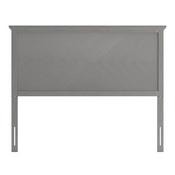 Fiona Full Size Herringbone Wooden Adjustable Headboard for Universal Metal Bed Frames in Gray Wash, MG-97881-FHB-F-GRWSH-GG