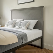 Fiona Full Size Herringbone Wooden Adjustable Headboard for Universal Metal Bed Frames in Gray Wash, MG-97881-FHB-F-GRWSH-GG