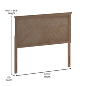 Fiona Full Size Herringbone Wooden Adjustable Headboard for Universal Metal Bed Frames Light Brown, MG-97881-FHB-F-LTBRN-GG