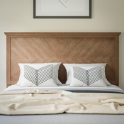 Fiona Full Size Herringbone Wooden Adjustable Headboard for Universal Metal Bed Frames Light Brown, MG-97881-FHB-F-LTBRN-GG