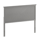 Fiona Queen Size Herringbone Wooden Adjustable Headboard for Universal Metal Bed Frames in Gray Wash, MG-97881-QHB-Q-GRWSH-GG