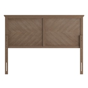 Fiona Queen Size Herringbone Wooden Adjustable Headboard for Universal Metal Bed Frames in Light Brown, MG-97881-QHB-Q-LTBRN-GG