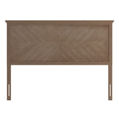 Fiona Queen Size Herringbone Wooden Adjustable Headboard for Universal Metal Bed Frames in Light Brown, MG-97881-QHB-Q-LTBRN-GG