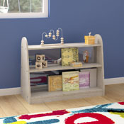 Bright Beginnings Commercial Grade 3 Shelf Double Sided WoodenClassroom StorageUnit with Clear Plastic Divider, Safe, Kid Friendly Design, Natural