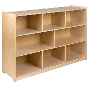 Wooden 8 Section School Classroom Storage Cabinet for Commercial or Home Use - Safe, Kid Friendly Design - 36