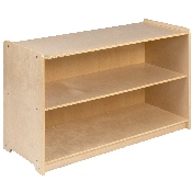 Wooden 2 Section School Classroom Storage Cabinet for Commercial or Home Use - Safe, Kid Friendly Design - 24