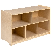 Wooden 5 Section School Classroom Storage Cabinet for Commercial or Home Use - Safe, Kid Friendly Design - 24