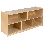 Wooden 5 Section School Classroom Storage Cabinet for Commercial or Home Use - Safe, Kid Friendly Design - 24