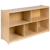 Wooden 5 Section School Classroom Storage Cabinet for Commercial or Home Use - Safe, Kid Friendly Design - 30
