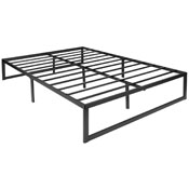 Bentley Universal 14 Inch Metal Platform Bed Frame - No Box Spring Needed w/ Steel Slat Support and Quick Lock Functionality - Full, MP-XU-BD10001-F-BK-GG