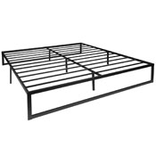 Bentley Universal 14 Inch Metal Platform Bed Frame - No Box Spring Needed w/ Steel Slat Support and Quick Lock Functionality - King, MP-XU-BD10001-K-BK-GG