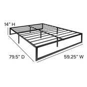 Bentley Universal 14 Inch Metal Platform Bed Frame - No Box Spring Needed w/ Steel Slat Support and Quick Lock Functionality - Queen, MP-XU-BD10001-Q-BK-GG