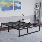 Bentley Universal 14 Inch Metal Platform Bed Frame - No Box Spring Needed w/ Steel Slat Support and Quick Lock Functionality - Queen, MP-XU-BD10001-Q-BK-GG