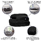 Seat Cushion for Office Chair - 100% CertiPUR-US Certified Memory Foam - Pillow for Sitting, Black, MR-SC101-BK-GG