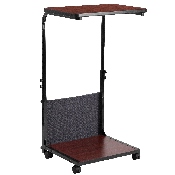 Mobile Sit-Down, Stand-Up Mahogany Computer Ergonomic Desk with Removable Pouch (Adjustable Range 27'' - 46.5''), MT-6288-1-GG