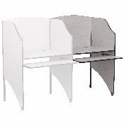 Add-On Study Carrel in Nebula Grey Finish, MT-M6202-GY-ADD-GG