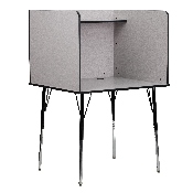 Stand-Alone Study Carrel with Top Shelf - Height Adjustable Legs and Wire Management Grommet - Nebula Grey Finish, MT-M6221-SGLSC-GREY-GG