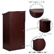 Stand-Up Wood Lectern in Mahogany, MT-M8830-LECT-MAH-GG