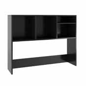 Lotus Desktop Bookshelf Storage Organizer with Multiple Cubbies in Black, NAN-17295-BK-GG