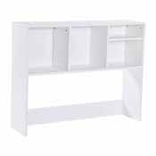 Lotus Desktop Bookshelf Storage Organizer with Multiple Cubbies in White, NAN-17295-WH-GG