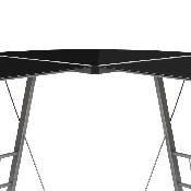 Black Glass L-Shape Corner Computer Desk with Silver Metal Frame, NAN-CD-22181-BK-GG