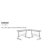 Glass L-Shape Computer Desk with Silver Metal Frame, NAN-CD-22181-GG
