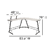 L-Shaped Desk 71.5" Computer Corner Desk, Home Office Corner Desk, Gaming Desk, Space Saving, Easy to Assemble, White/Black, NAN-CD-22181-WH-BK-GG
