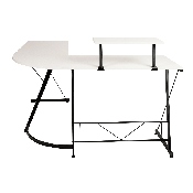 L-Shaped Desk 71.5" Computer Corner Desk, Home Office Corner Desk, Gaming Desk, Space Saving, Easy to Assemble, White/Black, NAN-CD-22181-WH-BK-GG