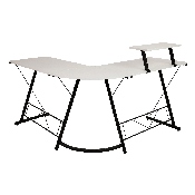 L-Shaped Desk 71.5" Computer Corner Desk, Home Office Corner Desk, Gaming Desk, Space Saving, Easy to Assemble, White/Black, NAN-CD-22181-WH-BK-GG