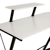 L-Shaped Desk 71.5" Computer Corner Desk, Home Office Corner Desk, Gaming Desk, Space Saving, Easy to Assemble, White/Black, NAN-CD-22181-WH-BK-GG