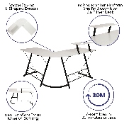 L-Shaped Desk 71.5" Computer Corner Desk, Home Office Corner Desk, Gaming Desk, Space Saving, Easy to Assemble, White/Black, NAN-CD-22181-WH-BK-GG
