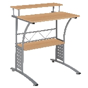 Clifton Maple Computer Desk with Top and Lower Storage Shelves, NAN-CLIFTON-MP-GG