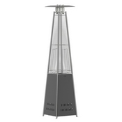 Sol Patio Outdoor Heating-Slate Gray Stainless Steel Pyramid 42,000 BTU Propane Heater with Wheels for Commercial & Residential Use, NAN-FSDC-01-GY-GG