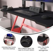 Fisher Black Mega Size Extended Gaming Mouse Pad with Anti-Slip Rubber Base and Micro Weave Top, Large Home Office Desk Mat, 45.75"W x 23.5"D x .125"H, NAN-GM1030-BK-GG