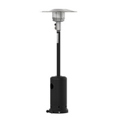 Sol Patio Outdoor Heating-Black Stainless Steel 40,000 BTU Propane Heater with Wheels-Commercial & Residential Use-7.5 Feet Tall, NAN-HSS-AGH-BK-GG