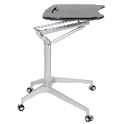 Mobile Sit-Down, Stand-Up Black Computer Ergonomic Desk with 28.25"W Top (Adjustable Range 29" - 41"), NAN-IP-10-BK-GG