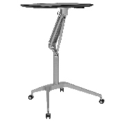 Mobile Sit-Down, Stand-Up Black Computer Ergonomic Desk with 28.25"W Top (Adjustable Range 29" - 41"), NAN-IP-10-BK-GG