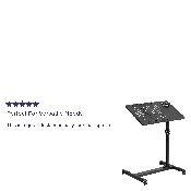 Black Adjustable Height Steel Mobile Computer Desk, NAN-JG-06B-BK-GG